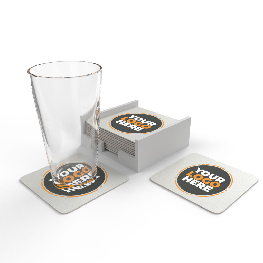 Blank 4 Inch Square 60pt Pulpboard Coasters