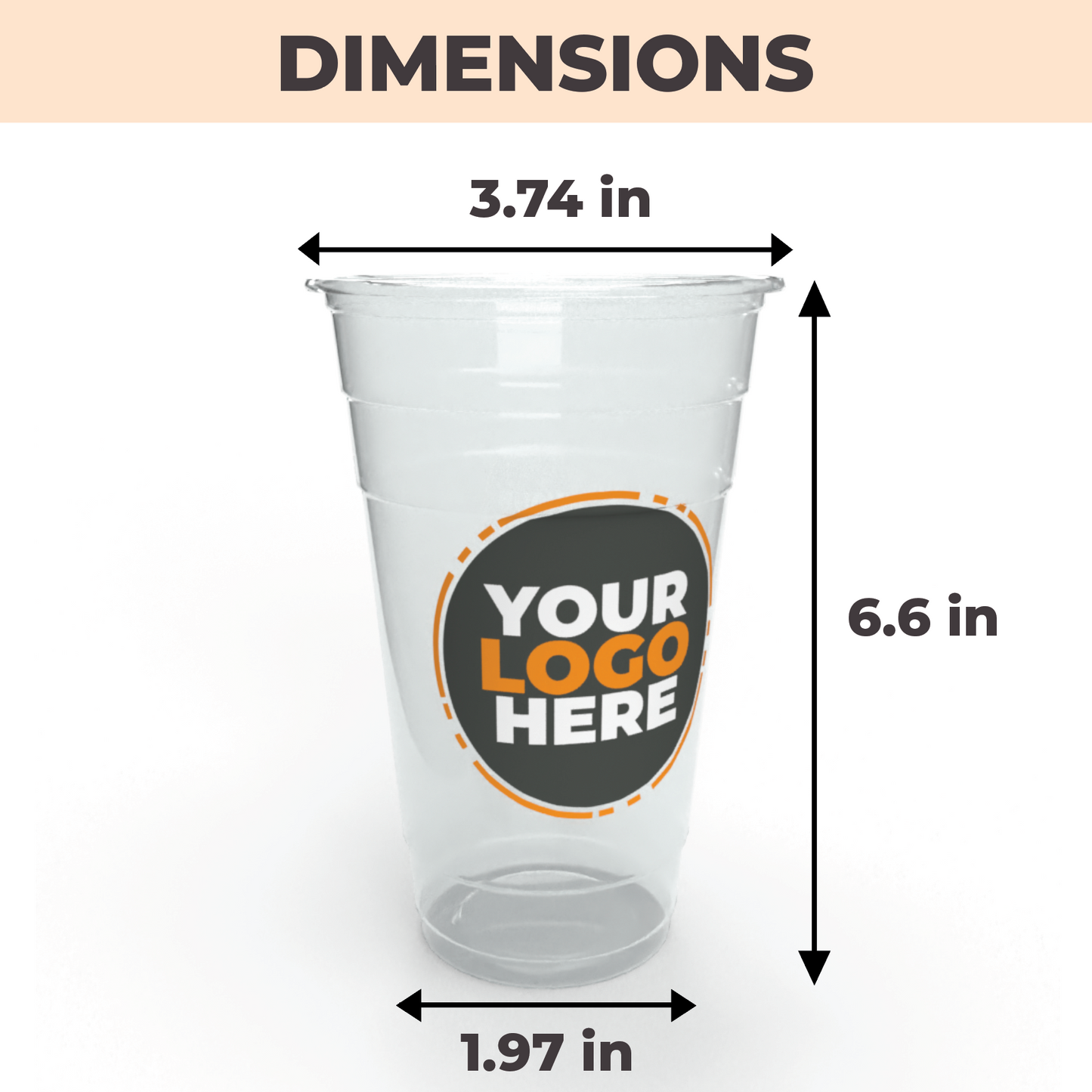 Vaso de plástico transparente personalizado - Vaso de plástico PET de 24 oz para bebidas frías