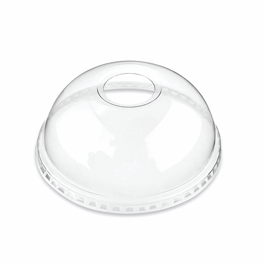 Dome Lids - For 9, 12 Oz Clear Cups - Plastic Disposable PET Lids for Coffee, Shake, Soda