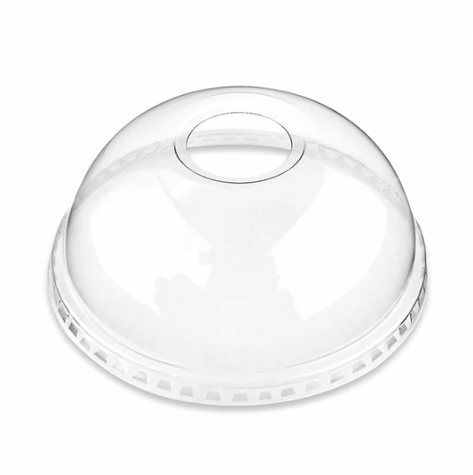 Dome Lids - For 16, 24, 32 Oz Clear Cups - Plastic Disposable PET Lids for Coffee, Shake, Soda