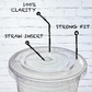 Clear Flat Lids - For 8, 9 Oz Clear Cups - Plastic Disposable PET Lids for Coffee, Shake, Soda